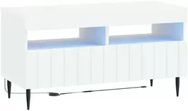 TV staliukas LED televizoriaus spintelė Balta Apdirbta mediena