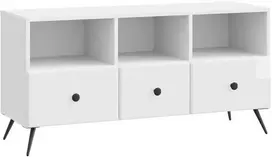 TV staliukas Televizoriaus spintelė Itin blizgi balta 102 x 34,5 x 50 cm