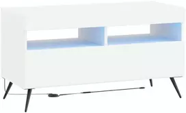 TV staliukas LED televizoriaus spintelė Balta Apdirbta mediena