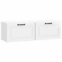 TV staliukas Sieninė TV spintelė Itin blizgi balta 98 x 31 x 30 cm