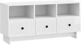 TV staliukas Televizoriaus spintelė Itin blizgi balta 102 x 34,5 x 50 cm