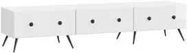 TV staliukas Televizoriaus spintelė Itin blizgi balta 147 x 34,5 x 30 cm