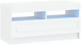 TV staliukas LED televizoriaus spintelė Balta Apdirbta mediena