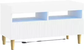 TV staliukas LED televizoriaus spintelė Balta Apdirbta mediena
