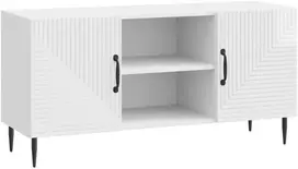 TV staliukas Televizoriaus spintelė Itin blizgi balta 102 x 34,5 x 50 cm