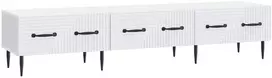 TV staliukas Televizoriaus spintelė su stalčių Balta 147 x 34,5 x 30 cm