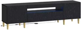 TV staliukas LED televizoriaus spintelė DELFT 153 x 35 x 43 cm Juoda
