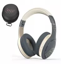 PowerLocus Ausinės Bluetooth P19, 4 EQ režimai, 60 valandų, sulankstomos su dėklu, pilkos