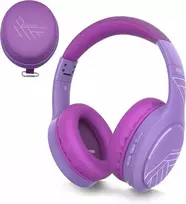 PowerLocus Ausinės Bluetooth P19 4 tryby EQ 60 godzin składane su etui violetinė