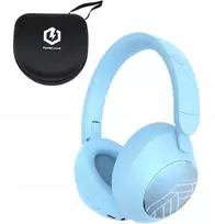 Belaidės Bluetooth ausinės PowerLocus Orion su mikrofonu, AUX, dėklu, 70h, mėlynos