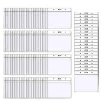 100 Pcs Clear Name Badge Card Holder Horizontal Card Holders Sleeve Name Badge Holders Cover Office School Supplies 1 white