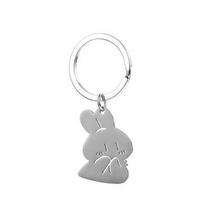 Rabbit Carrot Girlfriend Key Pendant Stainless Steel Keychain Couple Cute Tutu Cartoon Bag Pendant white