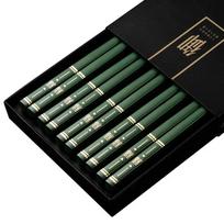 5 poros Aukštos kokybės Japonijos neslystančių valgymo lazdelių Korėjietiško viešbučio restorano Nešiojamos sveiko maisto lazdelių Sushi virtuvės lazdelių 5 Pairs Green A gray