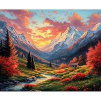 CHENISTORY Painting By Number Scenery Kit Acrylic Paint On Canvas 40x50cm Wall Art DIY Picture By Number Bridge Home Decoration 40x50cm no frame blue
