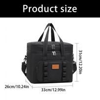 Premium Thermal Lunch Bag For Family Outings Leakproof Double Insulation Adjustable Shoulder Strap High Capacity Camping Picnic Bag žalia