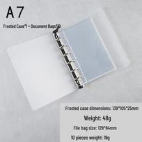 Chenshi Frosted Loose-Leaf Binder: A4/A5 Notebook with 6-Hole PP Hard Cover & Transparent Storage Bag gray