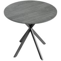 Valgomojo stalas, 80x75 cm, pilkas, mediena ir metalas