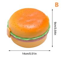 Hamburgerių pietų dėžutė, dviejų aukštų, miela burgerių bento dėžutė, tinkama mikrobangų krosnelėje, vaikams, mokykliniam maistui, maisto indas, šakutės stalo įrankių rinkinys, dovanos B orange