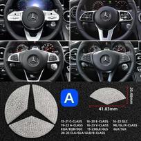 Automobilio vairo emblemos lipdukas Deimantiniai priedai Mercedes Benz AMG W205 W211 W212 W213 X253 W166 W167 W117 W247 W176 YX0 gray