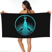 Bioshock Rapture Teal Faded  Beach Towel Soft Microfiber Quick Dry Absorbent Quick Towels For Yoga 130x80cm blue