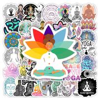 Yoga Stickers Meditation OM Buddha DIY Hobby Toy Gift Waterproof Decal for Scrapbook Phone Luggage Laptop Bottles Decorative blue