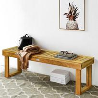 Costway suoliukas medžio masyvo sodo baldai medinis suolas sodo suolas keliamoji galia iki 360 kg 132 x 34 x 43,5 cm tikmedžio