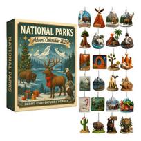 2025 National Parks Advent Calendar 24 Days Christmas Countdown Calendar with 24 Landscapes gray