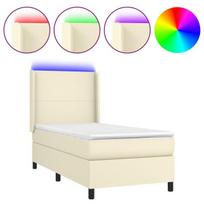 Lova su LED apšvietimu 100x200 cm, smėlio spalvos