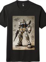 Gundam Mechanical Armor Printed T-shirt|Unisex Short-Sleeve Top S gray