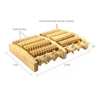 5 Rows Wooden Foot Roller Wood Care Massage Reflexology Relax Relief Massage Spa Gift Anti Cellulite Foot Massager beige