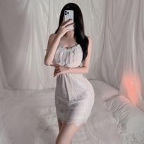 Sexy Lace Cami Nightgown Sheer Thin Mesh Lingerie Sleepwear Women's Loungewear 573 Breathable Seductive Sleepwear Designed for Comfort Confidence S balta