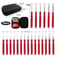 Red Terminal Removal Tool Electrical Connector Pin Puller Tool Kit Automotive Cable Plug Remover Accessories 21PCS/Set black