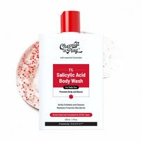 Chemist At Play 1% salicilo rūgšties kūno prausiklis 236 ml | Be parabenų ir SLS | Švelnus šveičiamasis dušo gelis | Pašalina įdegį ir apsaugo nuo kūno spuogų, nelygios odos red