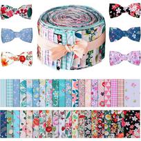 40 vnt. Gėlių medvilninio audinio Patchwork rulonas Audinio rulonas Susuktos audinio juostelės Quilting, siuvimo, DIY ir antklodžių pradedantiesiems 6,5 x 25 cm 6.5 X 25cm gray