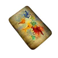 3D Spausdintas Flanelinis Durų Kilimėlis Vonios Pasaulio Žemėlapis Neslystantis Vandens Absorbcijos Grindų Kilimėlis 40x60cm beige