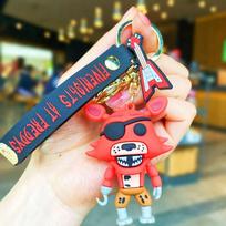 5PCS Wholesale Cartoon Game Action Figure FNAF Freddy's Fazbear Bear Doll Model Toy Five Nights Freddy Keychain For Gift red