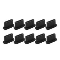 10pcs Type-C Dust Plug USB Charging Port Protector Silicone Anti-dust Plug Cover Cap for Smart Phone Dustplug black