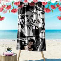 Damon Salvatore Print Beach Towel, Large Soft Quick Dry Towel for Beach Camping Swimming 70cmx140cm(27x55inch) gray