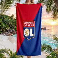 Lyon FC spausdinimo Greitai džiūstanti paplūdimio rankšluostė Mikropluošto sugeriantis Nešiojamas kelioninis maudymosi rankšluostis 70cmx140cm(27x55inch)