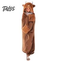 Long Sleeve Plush Blanket Animal Wearable Hoodie for Women, Oversized Flannel Sweatshirt Warm Sleepwear Blanket, Button-Up Cosplay Cape Winter A brown