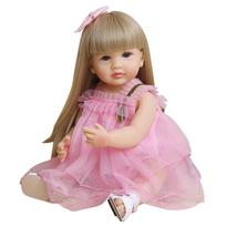 NPK Reborn Dolls 22 colių silikoninės viso kūno silikoninės mažylės mergaitės tikroviškos, tikroviškos kūdikis, tikras prisilietimas brown