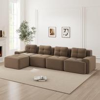 Modulinė sofa, L formos, 4 vietų, gili sėdynė, 1 vnt