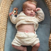 NPK 19 colių kūdikio lėlė berniukas LOULOU Reborn minkštas pilno kūno silikoninis vonios lėlė toy not included gray