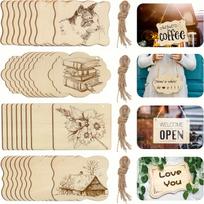 32pcs Irregular Wood Blanks, Unpainted Ornaments for DIY Crafts & Painting Projects Wooden jewelry white