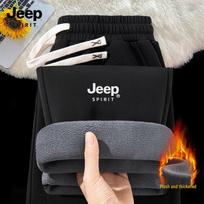 JEEP SPIRIT Men's Fleece-Lined Straight-Leg Casual Sweatpants M (170cm)