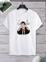 Classic Harajuku Twin Peaks Printed Unisex Cotton Shirt Loose T-shirt Top Short Sleeve O-neck Street Fashion Hot Product S white