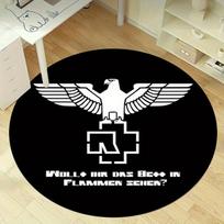 1pc Rammstein Eagle Round Area Rug - Soft, Anti-Skid- Perfect for Living Room, Bedroom, Office, HomeRC2822 80cm by 80cm white