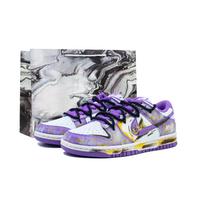 Nike Dunk Absurd Handmade, Purple Gold Honor Slip Resistant Cushioning Low top Skateboard Shoes Women's Purple DD1873-108(Team1154-) 38 gray