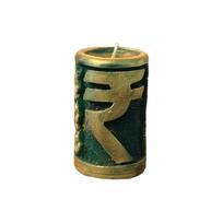 Rupee Candle Hecate Jyotish Mystic Mall Decorative Soy Blend Wax Candle "Pack-Of-1" žalia