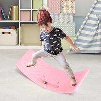 Plastic Balance Board for Kids and Adults Indoor Outdoor Wobble Exercise Training Equipment Non Slip Surface Design One Size rožinė